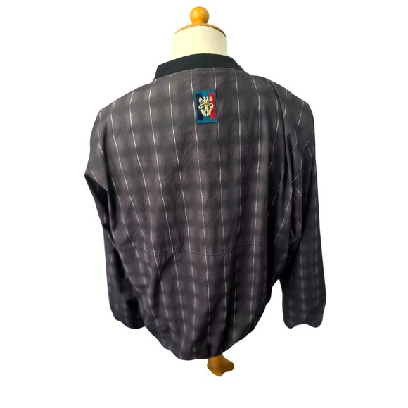 Sunice Y2K Reversible Golf Pullover Jacket Mens L Black/Gray Stripe Windbreaker - Picture 6 of 14
